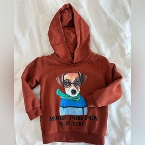 Kids' Rust Hoodie with Dog Print